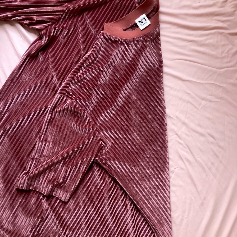Number One LA pink chenille velvet tunic